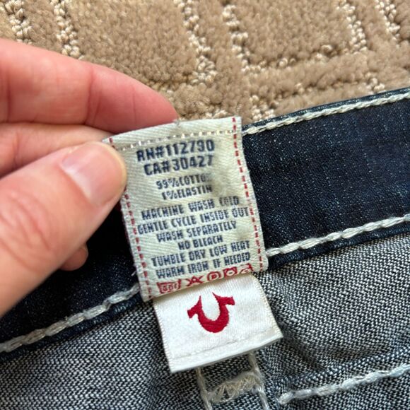 True Religion Billy Heritage Big T Jeans Women's Sz 29 Blue Dark Wash Denim USA - Picture 6 of 13